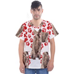 Weimaraner Gifts T- Shirt Cool Weimaraner Valentine Heart Paw Weimaraner Dog Lover Valentine Costume Men s V-Neck Scrub Top