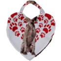 Weimaraner Gifts T- Shirt Cool Weimaraner Valentine Heart Paw Weimaraner Dog Lover Valentine Costume Giant Heart Shaped Tote View1