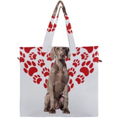 Weimaraner Gifts T- Shirt Cool Weimaraner Valentine Heart Paw Weimaraner Dog Lover Valentine Costume Canvas Travel Bag