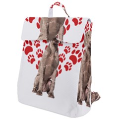Weimaraner Gifts T- Shirt Cool Weimaraner Valentine Heart Paw Weimaraner Dog Lover Valentine Costume Flap Top Backpack