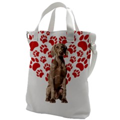 Weimaraner Gifts T- Shirt Cool Weimaraner Valentine Heart Paw Weimaraner Dog Lover Valentine Costume Canvas Messenger Bag