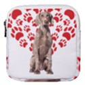 Weimaraner Gifts T- Shirt Cool Weimaraner Valentine Heart Paw Weimaraner Dog Lover Valentine Costume Mini Square Pouch View1