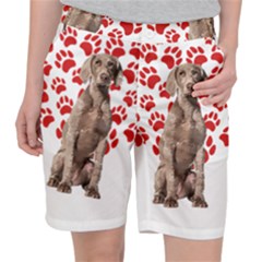 Weimaraner Gifts T- Shirt Cool Weimaraner Valentine Heart Paw Weimaraner Dog Lover Valentine Costume Pocket Shorts