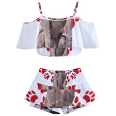 Weimaraner Gifts T- Shirt Cool Weimaraner Valentine Heart Paw Weimaraner Dog Lover Valentine Costume Kids  Off Shoulder Skirt Bikini