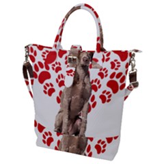Weimaraner Gifts T- Shirt Cool Weimaraner Valentine Heart Paw Weimaraner Dog Lover Valentine Costume Buckle Top Tote Bag