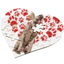 Weimaraner Gifts T- Shirt Cool Weimaraner Valentine Heart Paw Weimaraner Dog Lover Valentine Costume Wooden Puzzle Heart View2