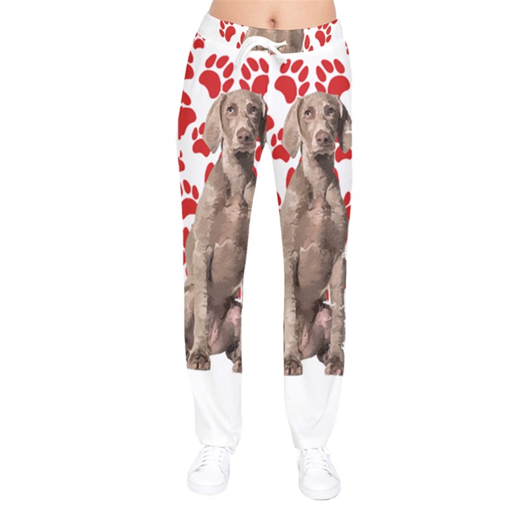 Weimaraner Gifts T- Shirt Cool Weimaraner Valentine Heart Paw Weimaraner Dog Lover Valentine Costume Women Velvet Drawstring Pants