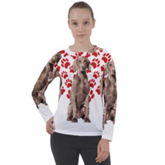 Weimaraner Gifts T- Shirt Cool Weimaraner Valentine Heart Paw Weimaraner Dog Lover Valentine Costume Women s Long Sleeve Raglan Tee