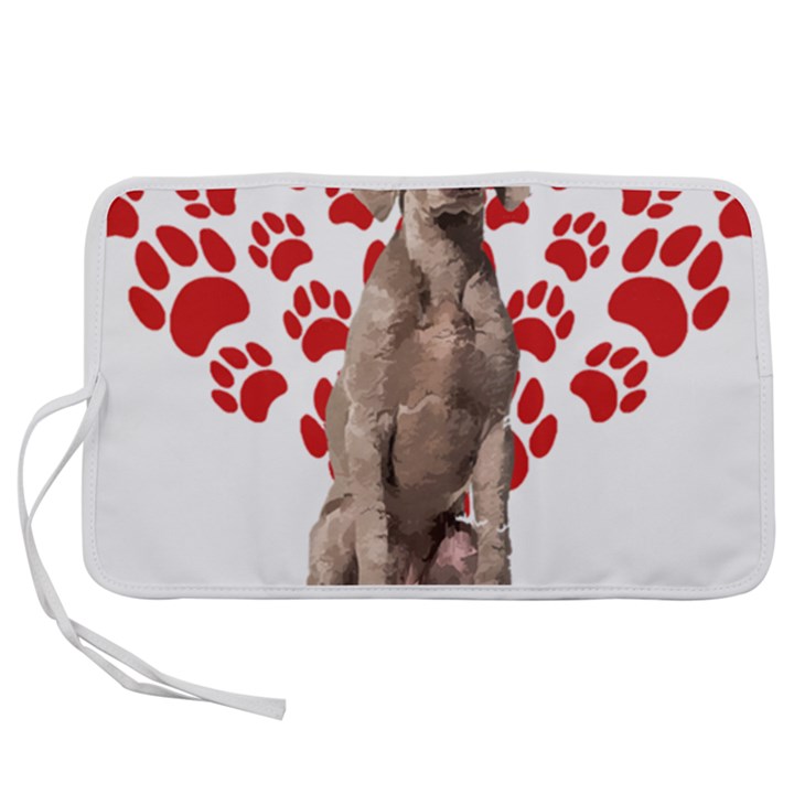 Weimaraner Gifts T- Shirt Cool Weimaraner Valentine Heart Paw Weimaraner Dog Lover Valentine Costume Pen Storage Case (S)