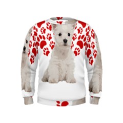 West Highland White Terrier Gift T- Shirt Cute West Highland White Terrier Valentine Heart Paw West Kids  Sweatshirt by maxcute