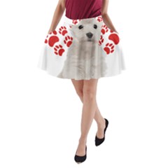 West Highland White Terrier Gift T- Shirt Cute West Highland White Terrier Valentine Heart Paw West A-line Pocket Skirt by maxcute