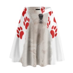 West Highland White Terrier Gift T- Shirt Cute West Highland White Terrier Valentine Heart Paw West High Waist Skirt by maxcute