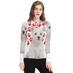 West Highland White Terrier Gift T- Shirt Cute West Highland White Terrier Valentine Heart Paw West Women s Long Sleeve Rash Guard by maxcute