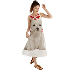 West Highland White Terrier Gift T- Shirt Cute West Highland White Terrier Valentine Heart Paw West Summer Maxi Dress by maxcute