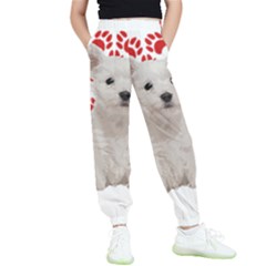 West Highland White Terrier Gift T- Shirt Cute West Highland White Terrier Valentine Heart Paw West Kids  Elastic Waist Pants by maxcute