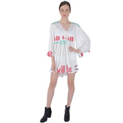 Writer Gift T- Shirt Just Write And Everything Will Be Alright T- Shirt V-neck Flare Sleeve Mini Dress by maxcute