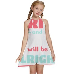 Writer Gift T- Shirt Just Write And Everything Will Be Alright T- Shirt Kids  Halter Collar Waist Tie Chiffon Dress by maxcute