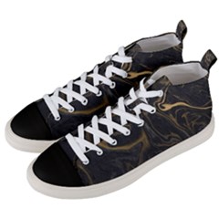 Black Gold  Men s Mid-top Canvas Sneakers by PollyParadiseBoutique7