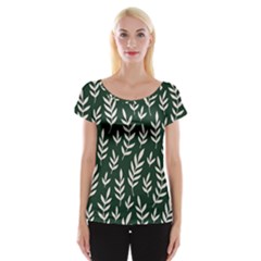 Leaves Foliage Plants Pattern Cap Sleeve Top