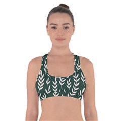 Leaves Foliage Plants Pattern Cross Back Sports Bra