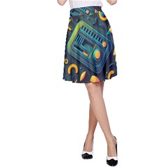 Abstract Pattern Background A-line Skirt