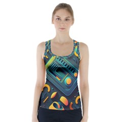 Abstract Pattern Background Racer Back Sports Top