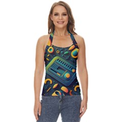 Abstract Pattern Background Basic Halter Top