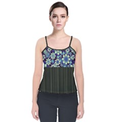 Retro Chic  Velvet Spaghetti Strap Top