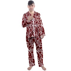 Berry Swirls Men s Long Sleeve Satin Pajamas Set