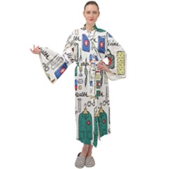 Medical Biology Detail Medicine Psychedelic Science Abstract Abstraction Chemistry Genetics Art Patt Maxi Velour Kimono
