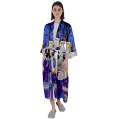 Stress Box Maxi Satin Kimono by MRNStudios