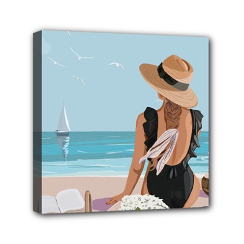 Rest By The Sea  Mini Canvas 6  X 6  (stretched) by SychEva