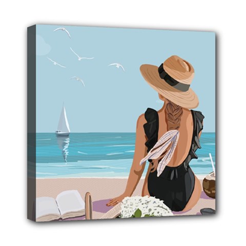 Rest By The Sea  Mini Canvas 8  X 8  (stretched) by SychEva