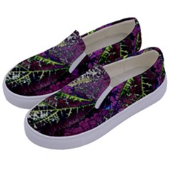 Leaves 21 Kids  Canvas Slip Ons by DinkovaArt