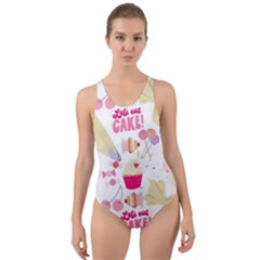 Desserts Pastries Baking Wallpaper Cut-out Back One Piece Swimsuit