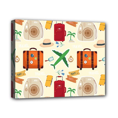 Suitcase Tickets Plane Camera Canvas 10  X 8  (stretched) by Ravend