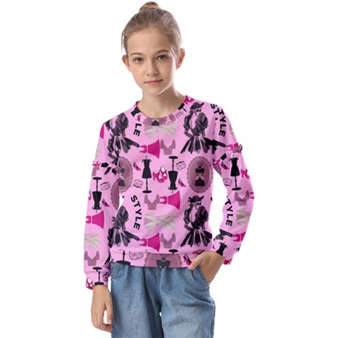 Fashion Girl Newyork Bts Nft Kids  Long Sleeve Tee With Frill  by Ravend