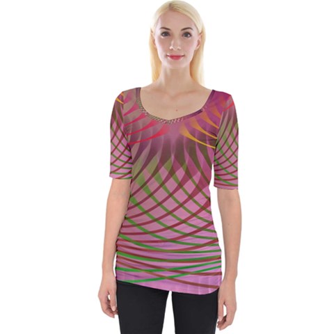 Illustration Pattern Abstract Colorful Shapes Wide Neckline Tee by Ravend