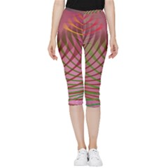 Illustration Pattern Abstract Colorful Shapes Inside Out Lightweight Velour Capri Leggings  by Ravend