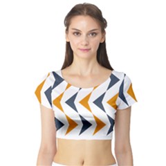 Abstract Arrow Pattern T- Shirt Abstract Arrow Pattern T- Shirt Short Sleeve Crop Top by maxcute