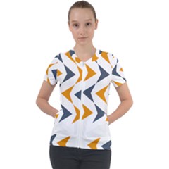 Abstract Arrow Pattern T- Shirt Abstract Arrow Pattern T- Shirt Short Sleeve Zip Up Jacket by maxcute