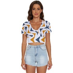 Abstract Arrow Pattern T- Shirt Abstract Arrow Pattern T- Shirt V-neck Crop Top by maxcute