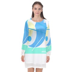 Abstract Art Design T- Shirt Abstract-1 T- Shirt Long Sleeve Chiffon Shift Dress  by maxcute