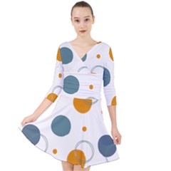 Abstract Circle Pastel Pattern T- Shirt Abstract Circle Pastel Pattern T- Shirt Quarter Sleeve Front Wrap Dress by maxcute