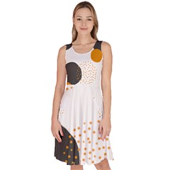 Abstract Circle Pattern T- Shirt Abstract Circle Pattern 3 Knee Length Skater Dress With Pockets by maxcute