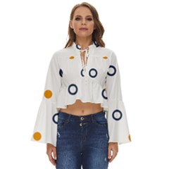 Abstract Dots And Circle Pattern T- Shirt Abstract Dots And Circle Pattern T- Shirt Boho Long Bell Sleeve Top by maxcute