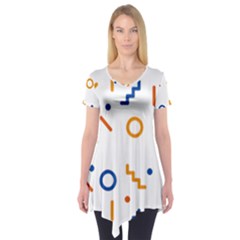 Abstract Dots And Line Pattern T- Shirt Abstract Dots And Line Pattern 4 Short Sleeve Tunic  by maxcute