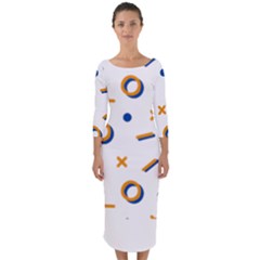 Abstract Dots And Line Pattern T- Shirt Abstract Dots And Line Pattern T- Shirt Quarter Sleeve Midi Bodycon Dress by maxcute