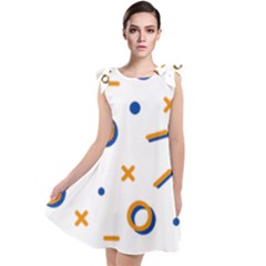 Abstract Dots And Line Pattern T- Shirt Abstract Dots And Line Pattern T- Shirt Tie Up Tunic Dress by maxcute