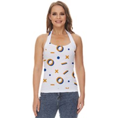 Abstract Dots And Line Pattern T- Shirt Abstract Dots And Line Pattern T- Shirt Basic Halter Top